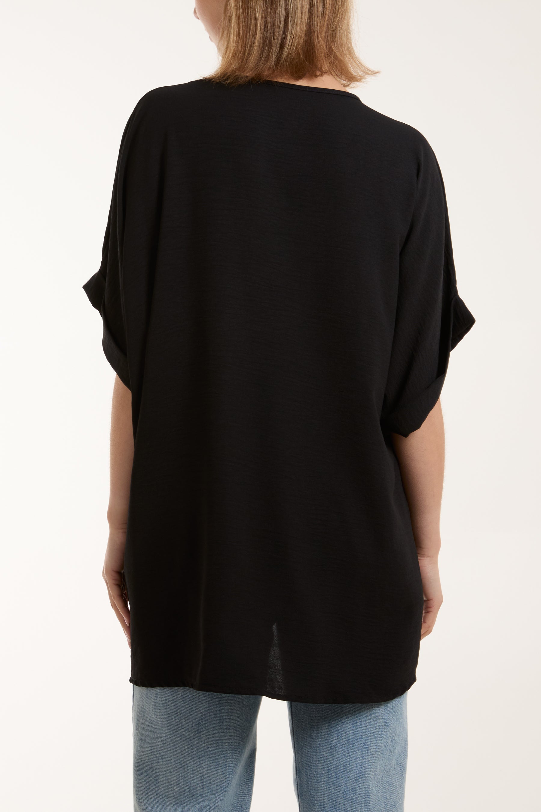 Twist Front Oversized Cocoon Blouse For Women  - Dropwear