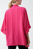 Waffle Texture Jersey Kimono Jacket For Women  - Dropwear
