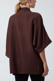 Bottle Green Waffle Texture Jersey Kimono Jacket For Women ONE SIZE - Dropwear