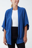 Waffle Texture Jersey Kimono Jacket For Women  - Dropwear