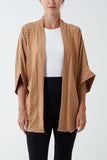 Waffle Texture Jersey Kimono Jacket For Women  - Dropwear