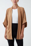 Waffle Texture Jersey Kimono Jacket For Women  - Dropwear