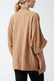 Waffle Texture Jersey Kimono Jacket For Women  - Dropwear