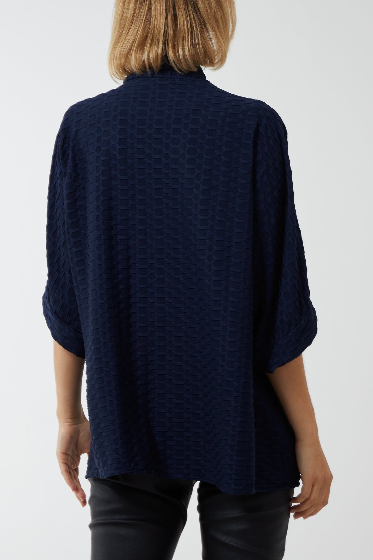 Waffle Texture Jersey Kimono Jacket For Women  - Dropwear