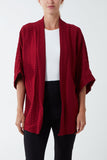 Beige Waffle Texture Jersey Kimono Jacket For Women ONE SIZE - Dropwear