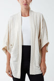 Waffle Texture Jersey Kimono Jacket For Women  - Dropwear