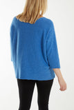 V-Neck Oversized Fine Knit Jumper For Women  - Dropwear