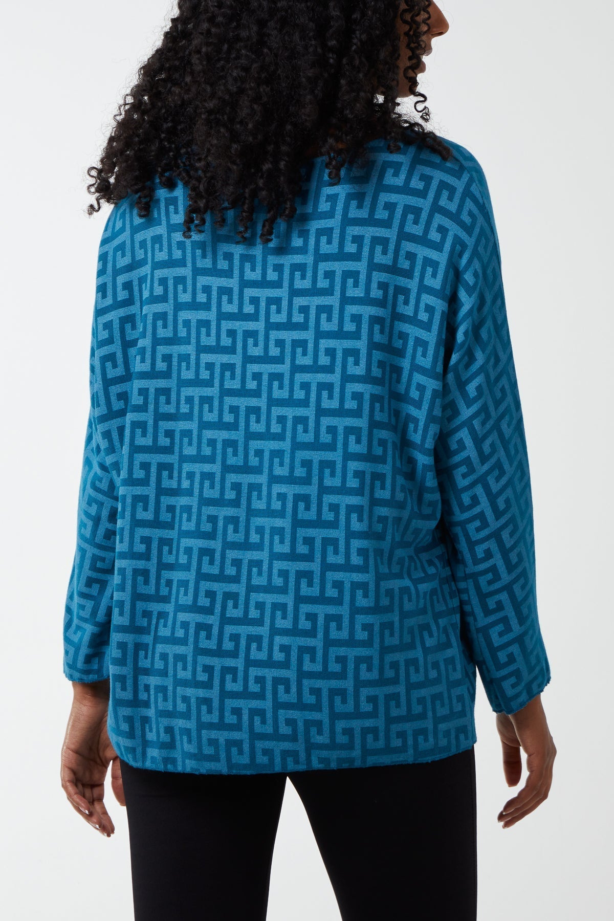 Geometric Pattern Long Sleeve Top For Women  - Dropwear