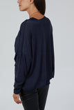 Twist Front 2 in 1 Necklace Long Sleeve Top For Women  - Dropwear