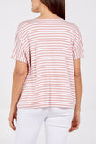 V-Neck Stripe T-Shirt For Women  - Dropwear