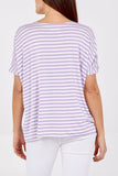 V-Neck Stripe T-Shirt For Women  - Dropwear