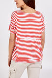 V-Neck Stripe T-Shirt For Women  - Dropwear