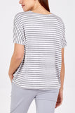 V-Neck Stripe T-Shirt For Women  - Dropwear