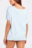 V-Neck Stripe T-Shirt For Women  - Dropwear