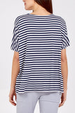 V-Neck Stripe T-Shirt For Women  - Dropwear
