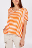V-Neck Stripe T-Shirt For Women  - Dropwear