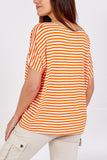 V-Neck Stripe T-Shirt For Women  - Dropwear
