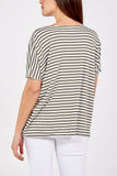 V-Neck Stripe T-Shirt For Women  - Dropwear