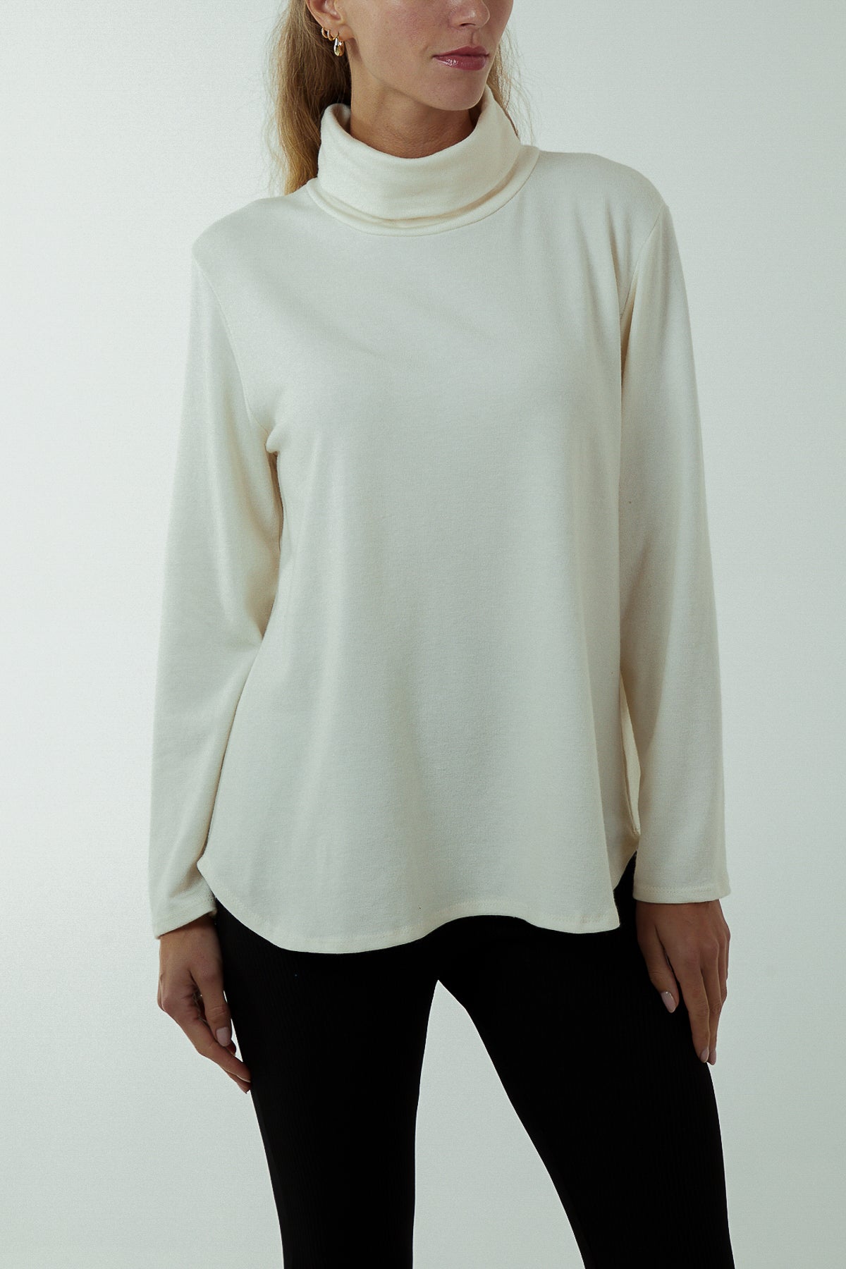 Sage Roll Neck Fine Knit Jumper For Women ONE SIZE - Dropwear