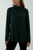 Roll Neck Fine Knit Jumper For Women  - Dropwear