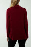 Black Roll Neck Fine Knit Jumper For Women ONE SIZE - Dropwear