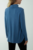 Pale Pink Roll Neck Fine Knit Jumper For Women ONE SIZE - Dropwear