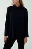 Cream Roll Neck Fine Knit Jumper For Women ONE SIZE - Dropwear