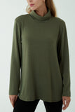 Navy Roll Neck Fine Knit Jumper For Women ONE SIZE - Dropwear