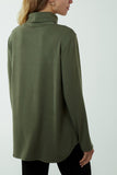 Burgundy Roll Neck Fine Knit Jumper For Women ONE SIZE - Dropwear