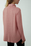 Red Roll Neck Fine Knit Jumper For Women ONE SIZE - Dropwear