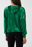 Velour Glitter Drawstring Hoodie For Women  - Dropwear