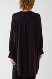 Glitter Lurex Ruffle Flounce Button Blouse For Women  - Dropwear