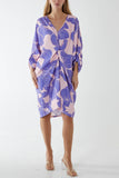 Jade Floral Twisted Front Midi Dress For Women ONE SIZE - Dropwear
