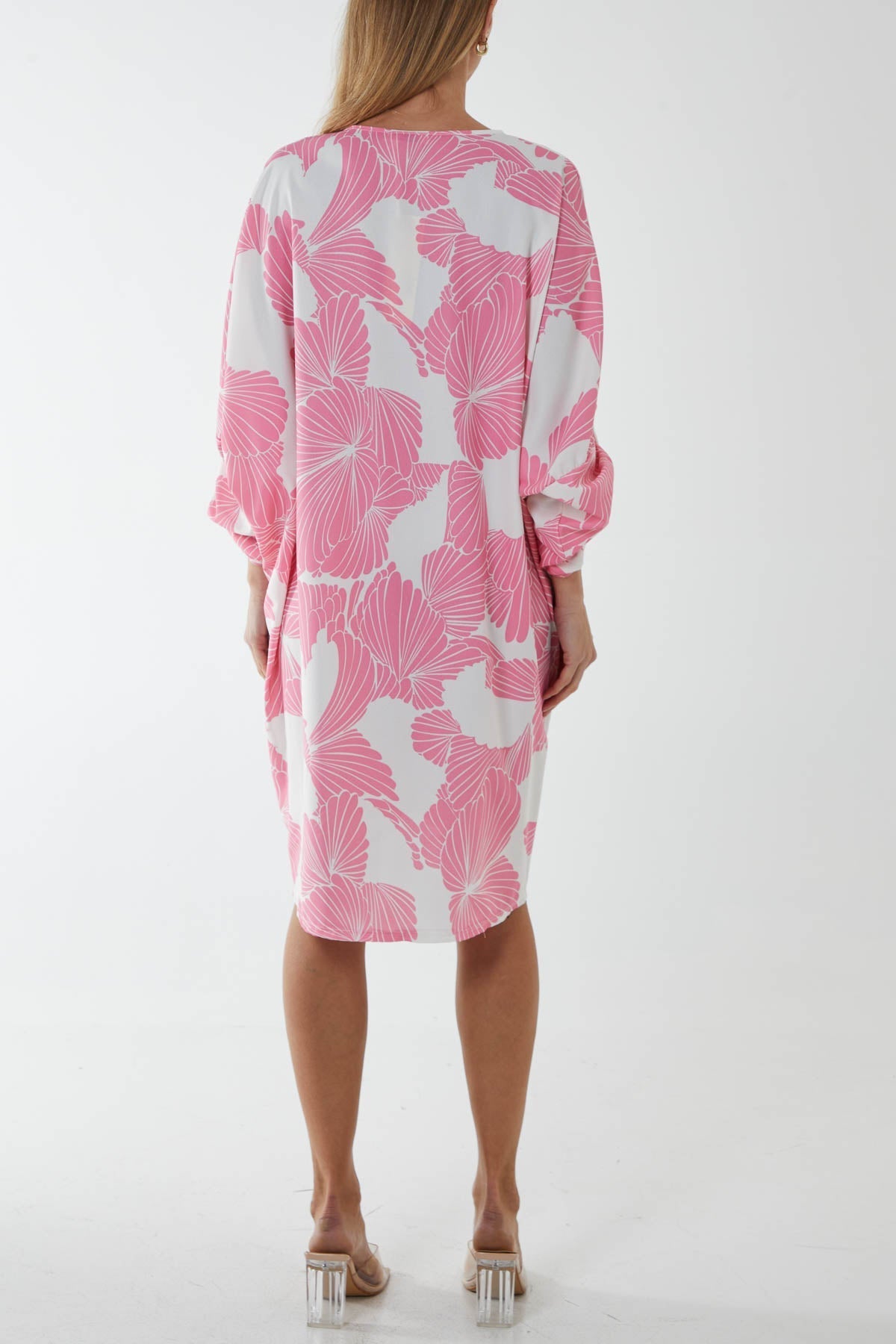 Floral Twisted Front Midi Dress For Women  - Dropwear