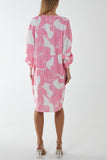 Floral Twisted Front Midi Dress For Women  - Dropwear