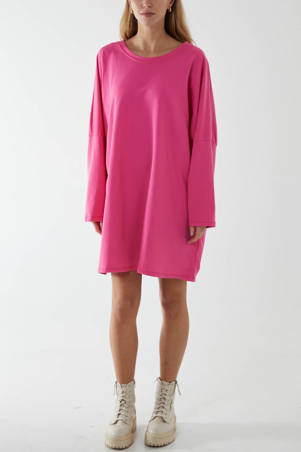 Lilac Oversized Sweat Shirt Mini Dress For Women ONE SIZE - Dropwear