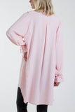 Flounce Poly Crepe Oversized Shirt For Women  - Dropwear