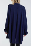 Flounce Poly Crepe Oversized Shirt For Women  - Dropwear