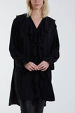 Flounce Poly Crepe Oversized Shirt For Women  - Dropwear