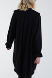 Flounce Poly Crepe Oversized Shirt For Women  - Dropwear