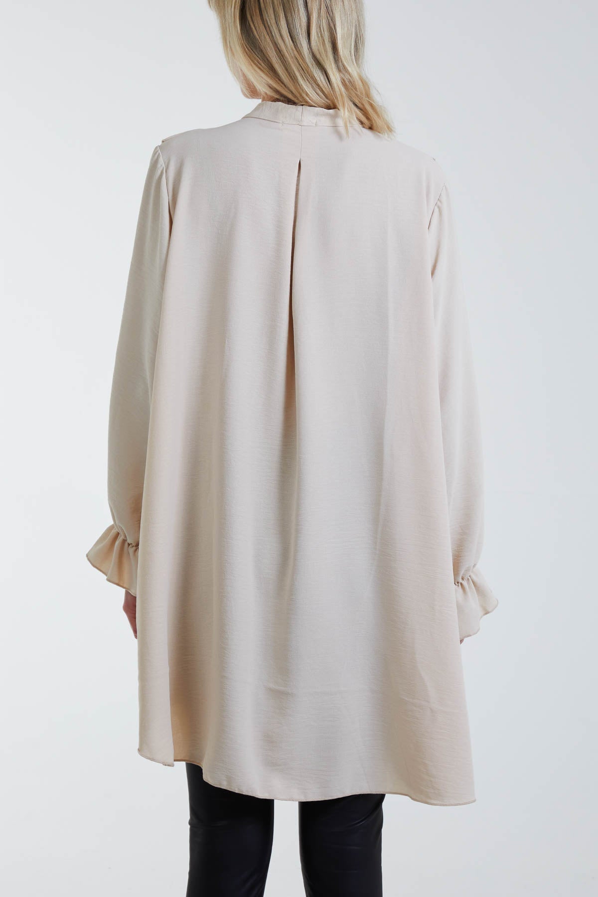 Flounce Poly Crepe Oversized Shirt For Women  - Dropwear