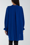 Flounce Poly Crepe Oversized Shirt For Women  - Dropwear