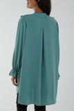 Magenta Flounce Poly Crepe Oversized Shirt For Women ONE SIZE - Dropwear