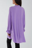 Flounce Poly Crepe Oversized Shirt For Women  - Dropwear