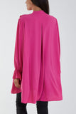 Flounce Poly Crepe Oversized Shirt For Women  - Dropwear