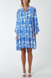 Stone Tiered Baroque Floral Smock Print Dress For Women ONE SIZE - Dropwear