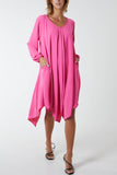 Royal Blue Floaty Asymmetric Hem Midi Dress For Women ONE SIZE - Dropwear