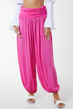 Black Harem Jersey Waistband Trousers For Women ONE SIZE - Dropwear