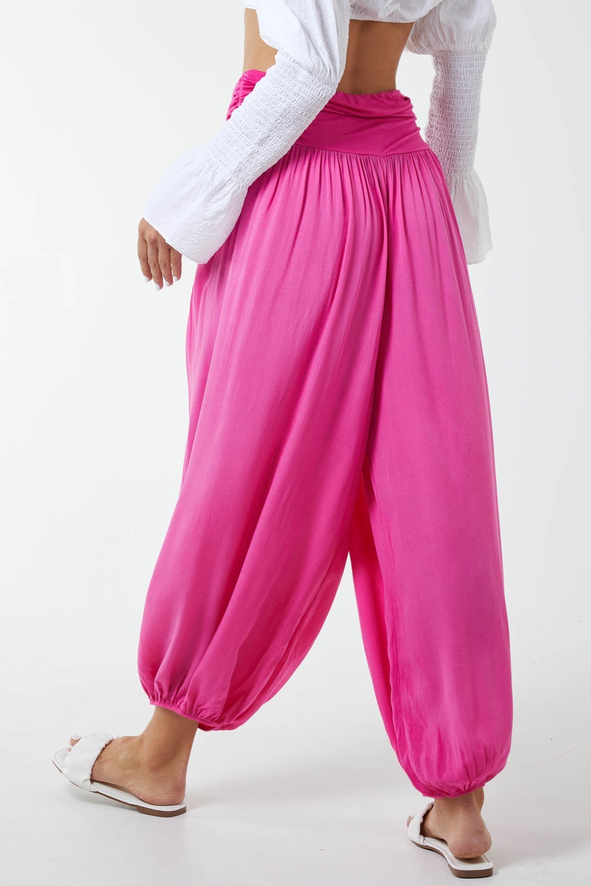 Charcoal Harem Jersey Waistband Trousers For Women ONE SIZE - Dropwear