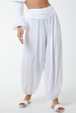 Fuchsia Harem Jersey Waistband Trousers For Women ONE SIZE - Dropwear